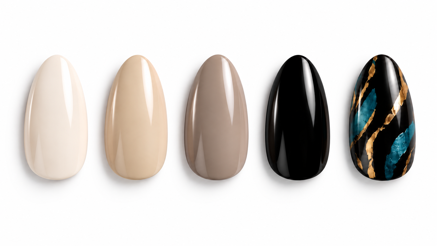 SET. Core shades lineup: MILK, BONE, TAUPE, NOIR, JAX JAG